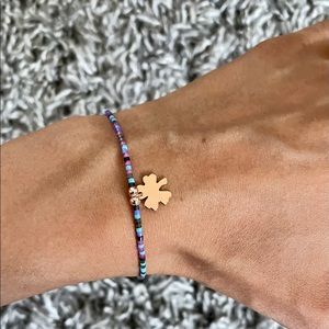 Hand made bracelet with purple beads